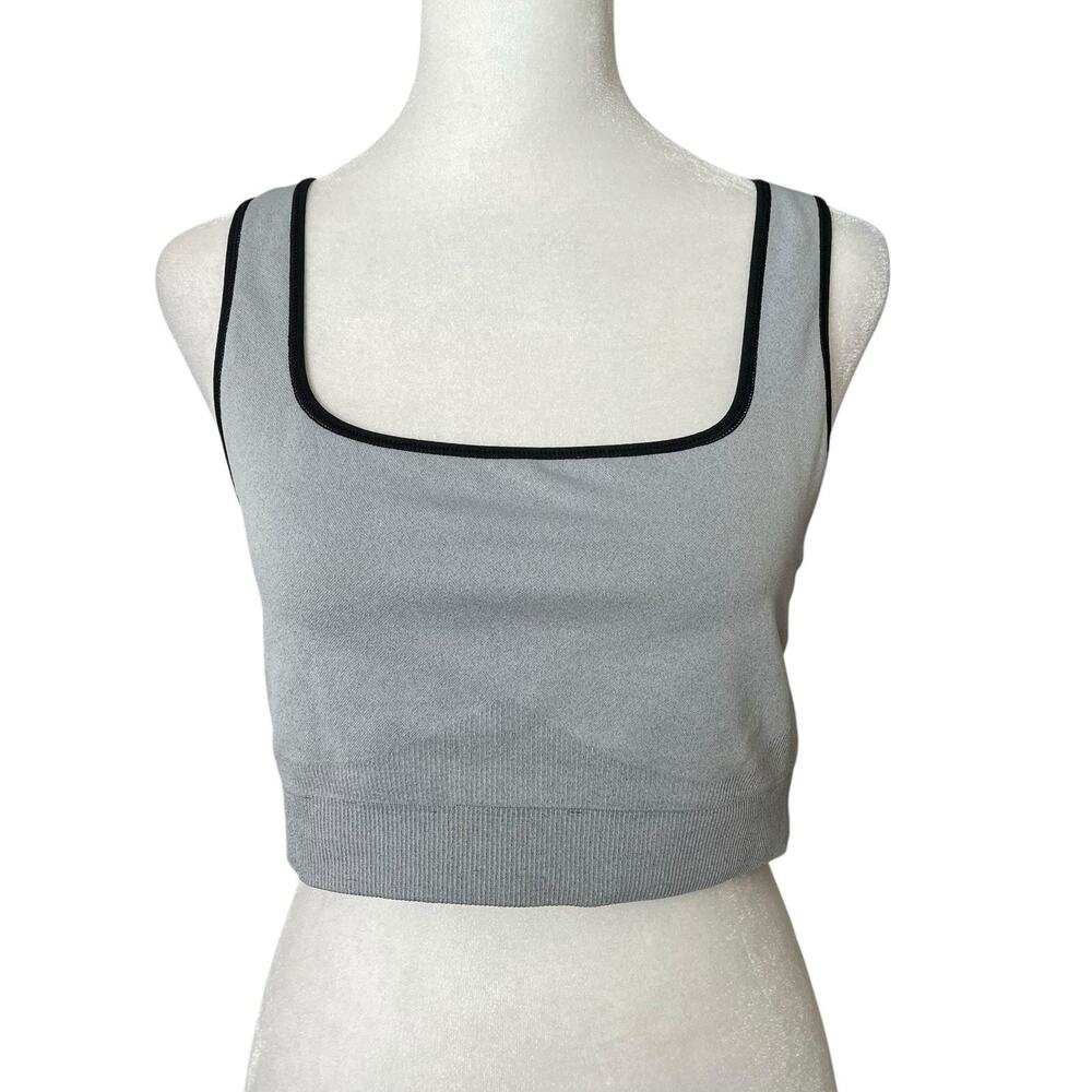 Victoria's Secret PINK Large DD Cup Sports Bra Bralette Black Gray Scoop Neck